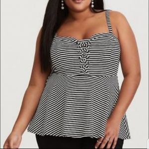 Torrid striped peplum tank top